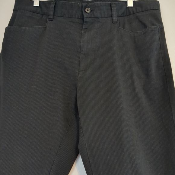 Calvin Klein Chino Pants Mens 34 Black Stripe Cotton Business Casual Formal - Picture 2 of 11